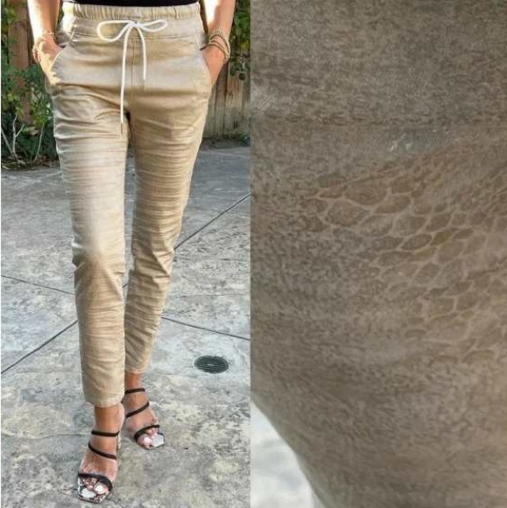 BEVY FLOG Taupe Snake-Print Skinny Joggers women’s size 26